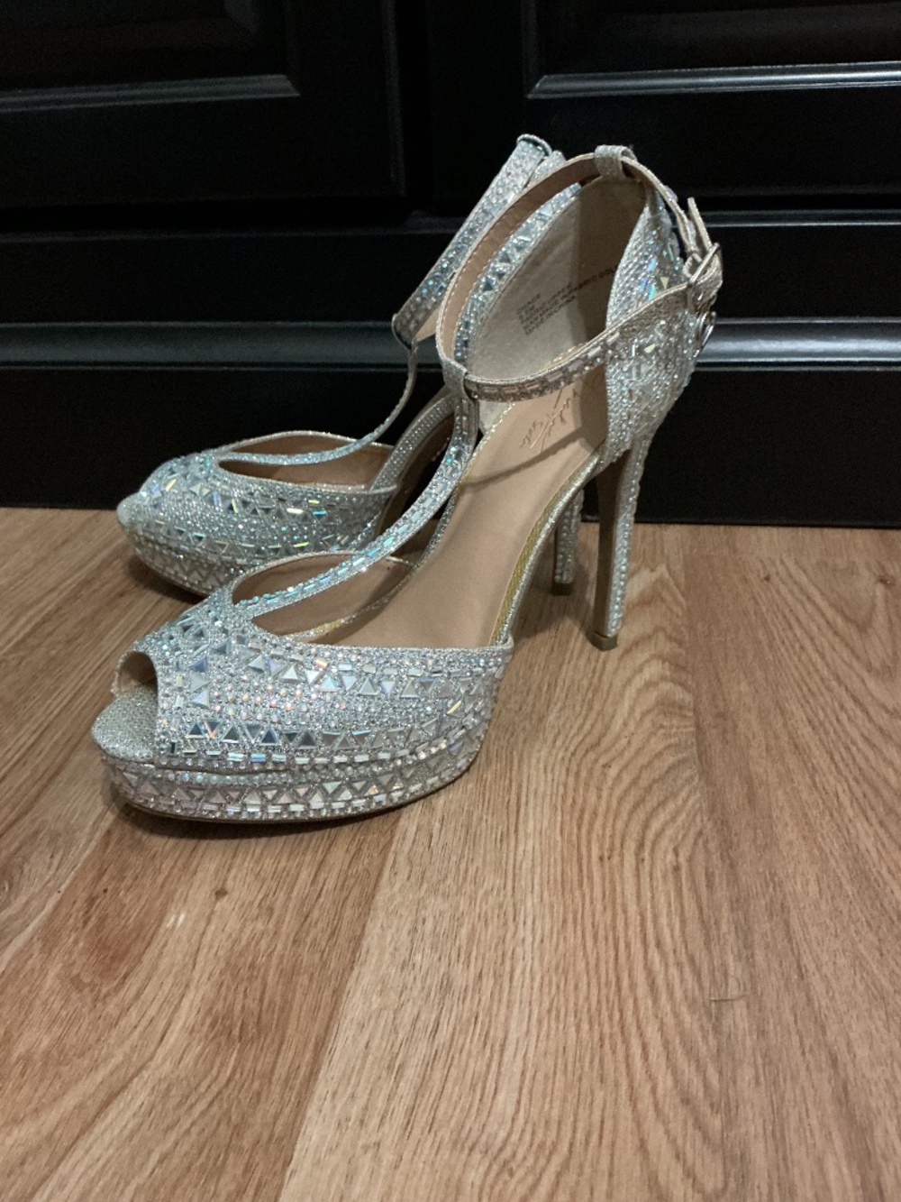 Thalia Sodi, Silver High Heel Sandals 8.5